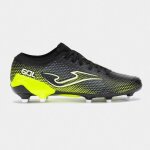 Joma gol 25 ag - chaussures de football enfant mixte noir / jaune fluo