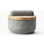 Pilon et mortier - joseph joseph - dash? - granit - couvercle en bambou - design contemporain Pilon et mortier - joseph joseph - dash? - granit - couvercle en bambou - design contemporain
