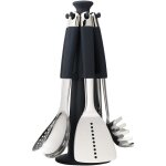 Ustensiles de cuisine - joseph joseph - 6 pices - acier - noir / argent - 35 cm