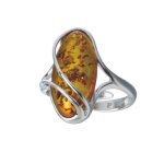 Jouailla - bague argent 925 - 1000e et ambre Jouailla - bague argent 925 - 1000e et ambre