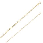 Jouailla - bracelet double en or 375 - 1000e avec motif torsad au centre