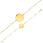 Jouailla - bracelet identit bb en or 375 - 1000 avec mdaille ronde  graver (398059)