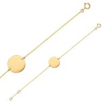 Jouailla - bracelet en or 750 - 1000 avec m�daille ronde 13 + 15 cm (3080111)