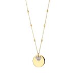 Jouailla - collier or 375 - 1000 avec petit coeur en or blanc devant une pastille dor jaune (397097)
