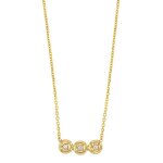 Jouailla - collier or 750 - 1000 avec 3 diamants en sertis clos 0. 05ct (307017)