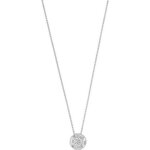 Jouailla - collier en or blanc 750 - 1000 maille v�nitienne avec oxyde de 35 mm en serti clos (307005) ...