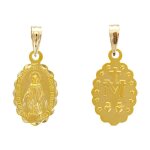Jouailla - m�daille ovale vierge or 375 - 1000e