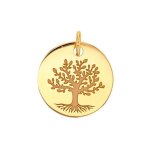 Jouailla - pendentif rond en or 750 - 1000 avec motif arbre de vie (3060123)