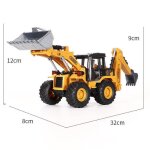 Jouet 2 en 1 - miniature - tracteur pelleteuse - camion  ciment - bulldozer - jaune