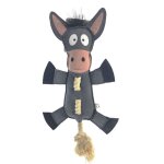 Jouet ne gris avec corde 40 cm pour chien - flamingo