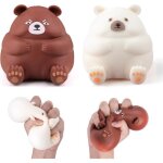 Jouet anti - stress - noname - lot de 2 balles ours - extensibles - tpr - mixte