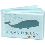 Jouet de bain - livre de bain amis de loc�an - bleu - plastique sans bpa - pour b�b� 24 mois +