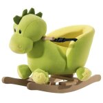 Jouet à bascule dinosaure homcom - ceinture de sécurité - effet sonore - 32 chansons - peluche verte Jouet à bascule dinosaure homcom - ceinture de sécurité - effet sonore - 32 chansons - peluche verte