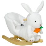 Jouet  bascule lapin sige grand confort intgr avec ceinture fonction sonore clapissement blanc