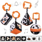 Jouets b�b� 0 3 6 12 mois poussette � hochet suspendue poussette noire et blanche jouets pour berceau ...