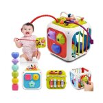 Jouet bebe 1 2 an 7 in 1 sensoriel jouets pour bebe 6 9 12 18 mois naissance fille cadeau educatif cube ...