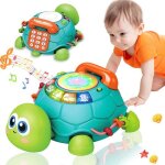 Jouet pour bb - jouet musical tortue rampante - lumires - sons danimaux - chiffres et lettres