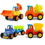 Jouets pour bb - voiture - set de 4 vhicules de chantier - tracteur bulldozer camion - benne et camion ...