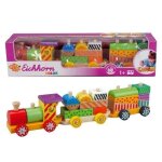 Jouet en bois - eichhorn - petit train - 1 locomotive - 2 wagons - 41 cm