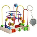 Jouet en bois - folaya - boulier labyrinthe fruit - rouge bleu jaune - pour bb de 12 mois et plus