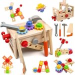 Jouet en bois outil pour enfant 2 ans 29 pices jeux en bois pour enfants avec bote  outilscadeau enfant ...