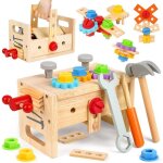 Jouet en bois outils enfant - amoune - boite a outil jeux educatif - blanc - 4 ans - intrieur - mixte ...