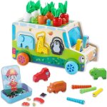 Jouets en bois - zgeer - chariot de ferme - 2 - en - 1 - puzzle magn�tique - 24 mois et plus