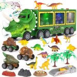 Camion de dinosaure (set de jouets) - hk1rbox - 12 en 1 - lumi�res et musique - portable - 3 mini voitures ...