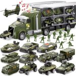 Jouet vhicule camion militaire camion de transport 25 en 1 vhicule de larme avec petits soldats lumires ...