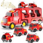 Jouet de camion de pompier - porteur pour enfants - friction & tête rotative & queue amovible Jouet de camion de pompier - porteur pour enfants - friction & tête rotative & queue amovible