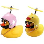 Jouets de canard en caoutchouc d�coration de v�lo chaises poussettes ornements de voiture avec casque ...