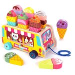 Jouet chariot  glaces - amoune - camion en bois - multicolore - magntique - ducatif