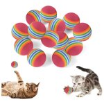 Jouet pour chat - rainbow - 24 pi�ces - balle en mousse eva - 3. 5 cm - interactif int�rieur / ext�rieur ...