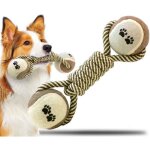 Jouet chien indestructiblejouets pour chien balle de tennisjouets  mcher de corde de coton durable ...