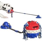 Jouet pour chien avec ventouse dog chew interactive toy jouet chien indestructible?bleu am�ricain?