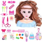 Jouet de coiffure et maquillage - non spcifi - tte de poupe - 25 pices - accessoires inclus - lavable ...