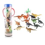 Jouet dinosaure - amoune - figurine avec seau de stockage - 12 mini dinosaures - ducatif - plastique ...