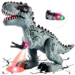 Jouet dinosaure electrique amoune - marche lumire et son - 3 + ans - blanc