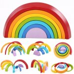 Jouet ducatif - arc en ciel - blocs arc - en - ciel - 7 pices - multicolore - bois
