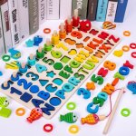 Jouets �ducatifs montessori en bois pour enfant planche d& apprentissage des maths ou de la p�che niveau ...