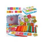 Jouet ducatif - non toxique - table de multiplication en bois - 50 cartes couleur - 32 autocollants ...