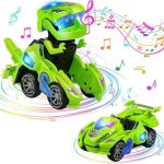 Jouet �ducatif - zgeer - dinosaure transformers - musique led - pour enfants de 3 � 7 ans - vert
