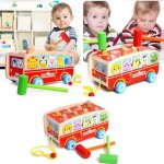 Jouet enfant 1 an - jeux educatif montessori 1 2 an bancs  marteler 3 en 1 avec jeu de bus match de ...