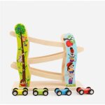 Jouets pour enfantsjouet garage voiture boisjouet rampe de course en bois avec 4 voiturescadeau de nol ...