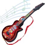 Jouet de guitare classique pour guitare lectrique pour enfants  4 cordes - zgeer - rouge - 3 ans et ...