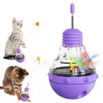 Jouet interactif pour chat - baguette magique - design oscillant - distribution de nourriture - balle ...