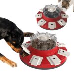 Jouet interactif pour chien - booster - puzzle alimentaire - am�liore le qi - antid�rapant - rouge