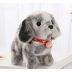 Jouet interactif chien avec clochette peluche interactive marche aboie et remue la queue chien peluche ...
