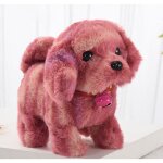 Jouet interactif chien avec clochette peluche interactive marche aboie et remue la queue chien peluche ...