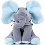 Jouet interactif - haopyou - peek - a - boo éléphant chantant en peluche - cache yeux - bleu et gris Jouet interactif - haopyou - peek - a - boo éléphant chantant en peluche - cache yeux - bleu et gris